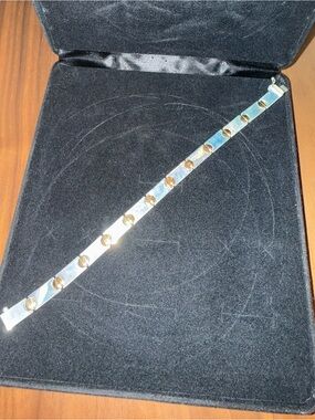 Vintage 925 Milor Italy Reversible 2 Tone Screw Link Bracelet